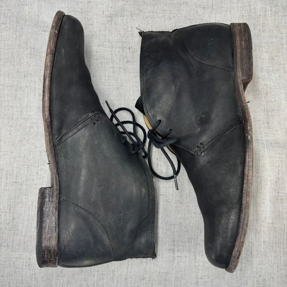 FRYE Phillip Chukka Boots‎ Black Leather Lace Up Business Shoes Men's Size 11